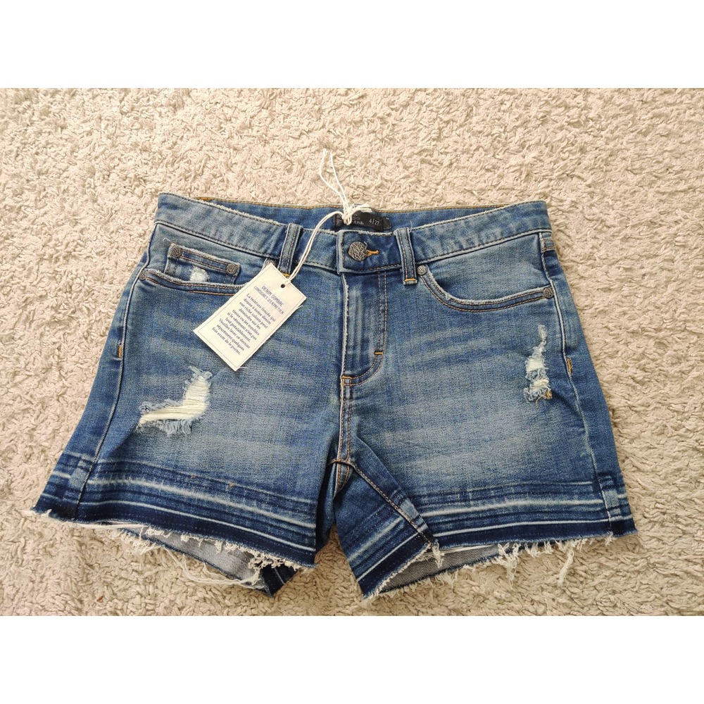 (V6) NWOT Prana London Jean Shorts Denim Women 4/27 Navy